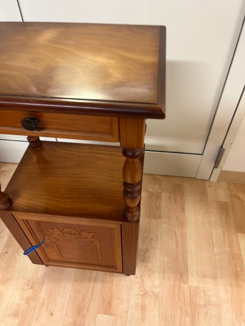 【昭和レトロ】 木製コンソールテーブル コールキャビネット 電話台 花台