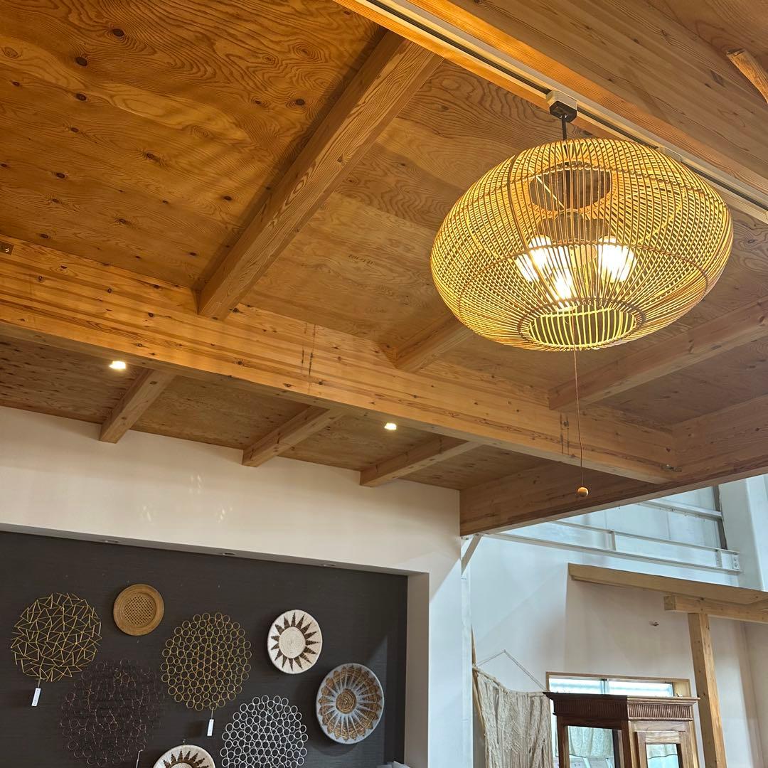 【訳あり】バリ島ラタン天井照明Φ50cm 通常18,150円がなんと！