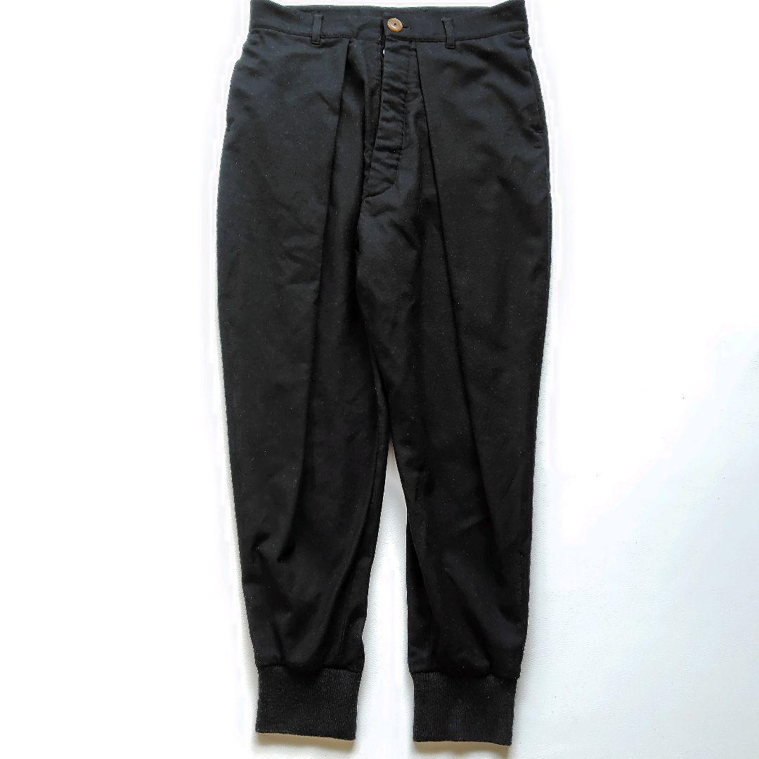 ヴィヴィアンウエストウッドマン 変形 リブ切り替えサルエルパンツ黒　L