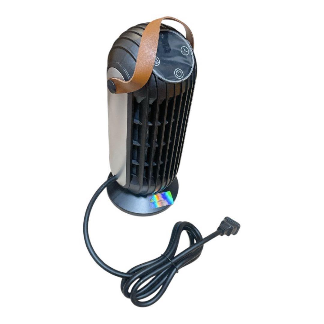 セラミックヒーター 電気ストーブ ヒーター 小型 温度調節 タイマー　ブラック