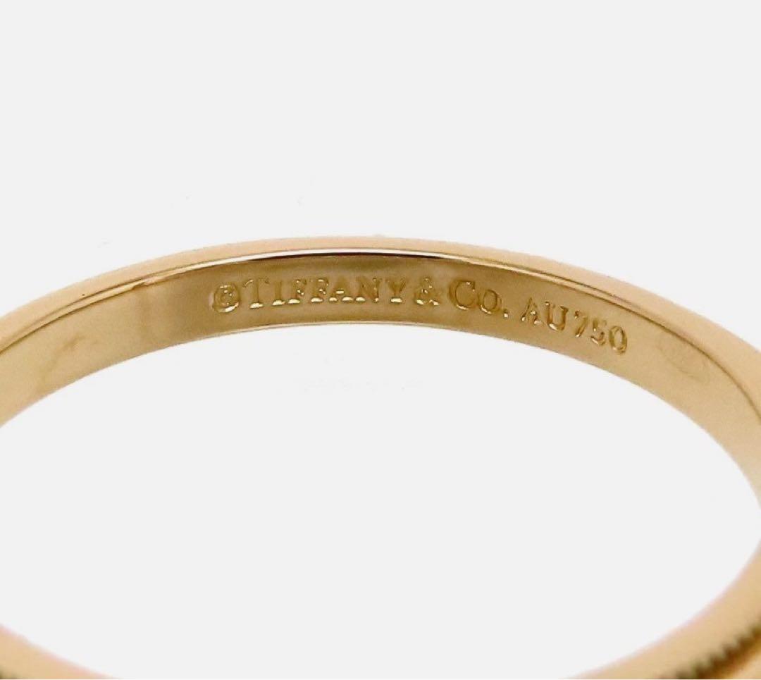 ティファニー K18PG ミルグレインリング 2mm #12.5