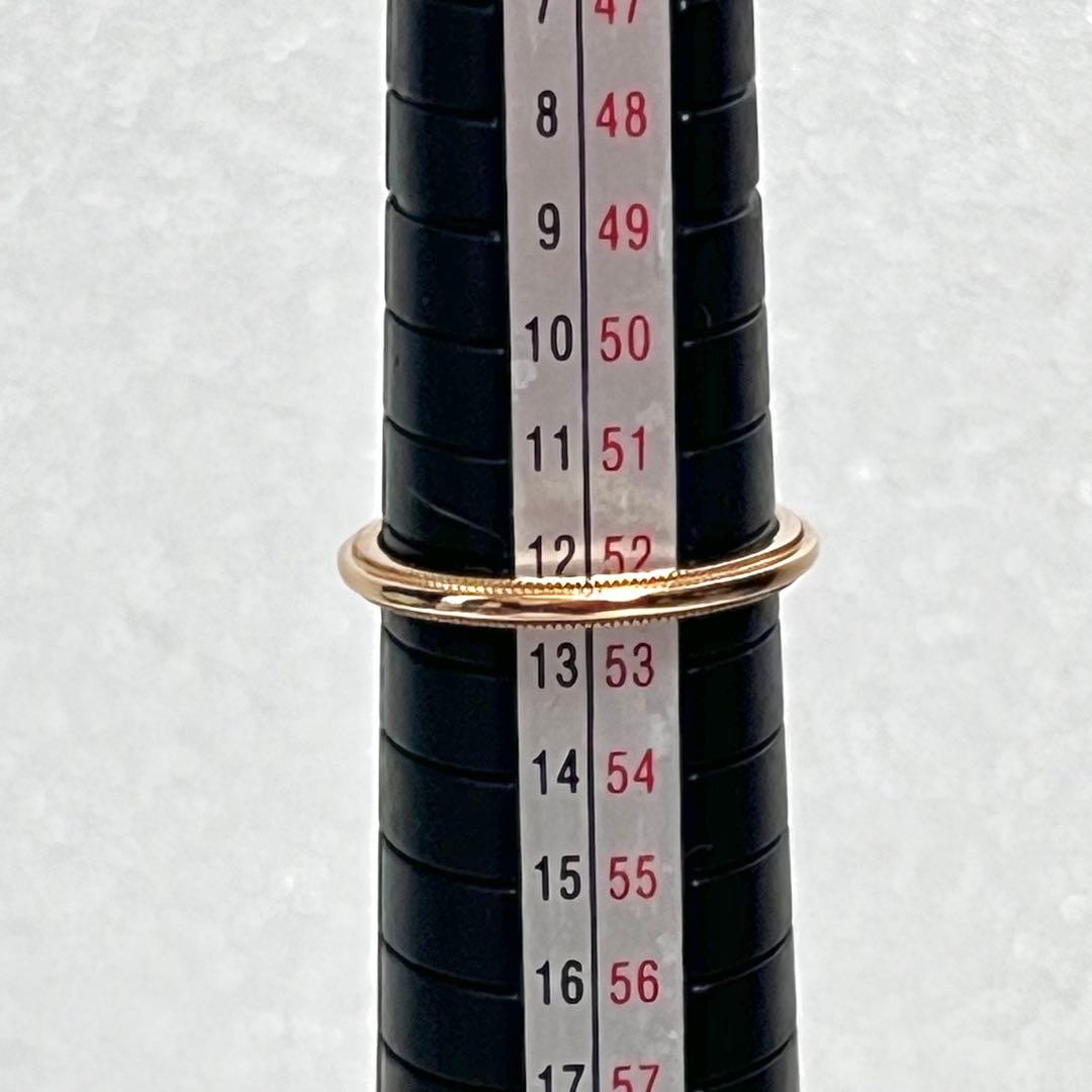 ティファニー K18PG ミルグレインリング 2mm #12.5