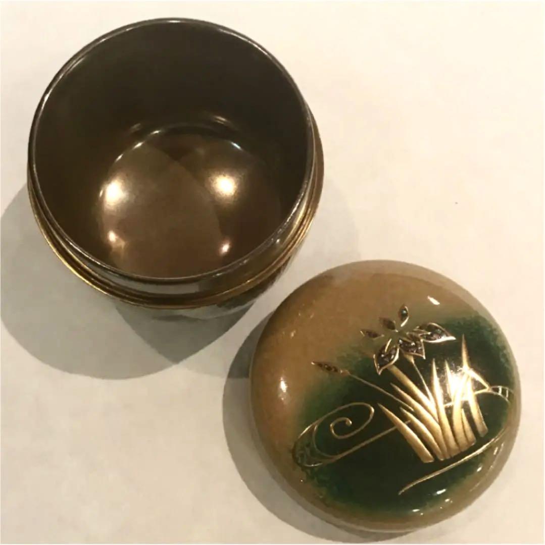 【茶道具】大多尾重則作　杜若　内銀地　棗