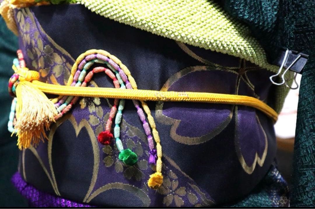 振袖フルセット✨振袖、帯、帯揚げ、帯締め、重ね襟とリボンの７点セット✨