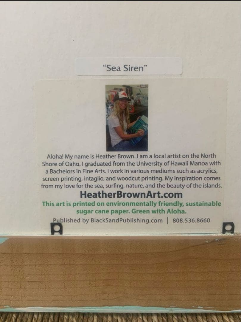正規品　ヘザーブラウン ハワイアート 正規フレーム・額縁付き　サーフガール