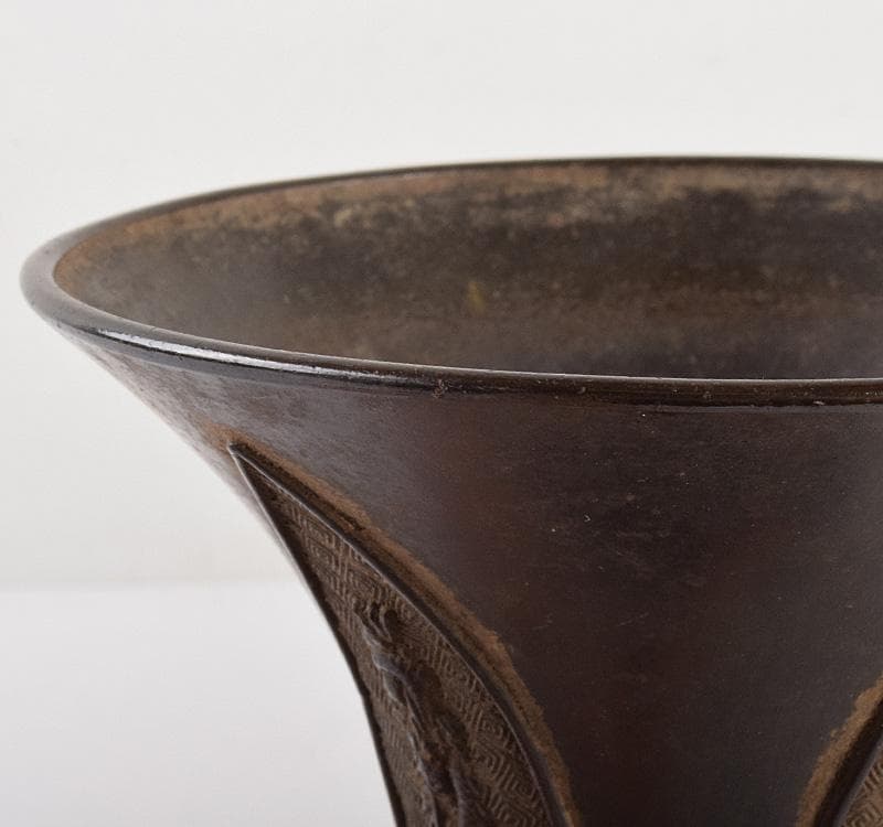 中国　古銅宣徳銅　神獣雷文瓢　M　R4924