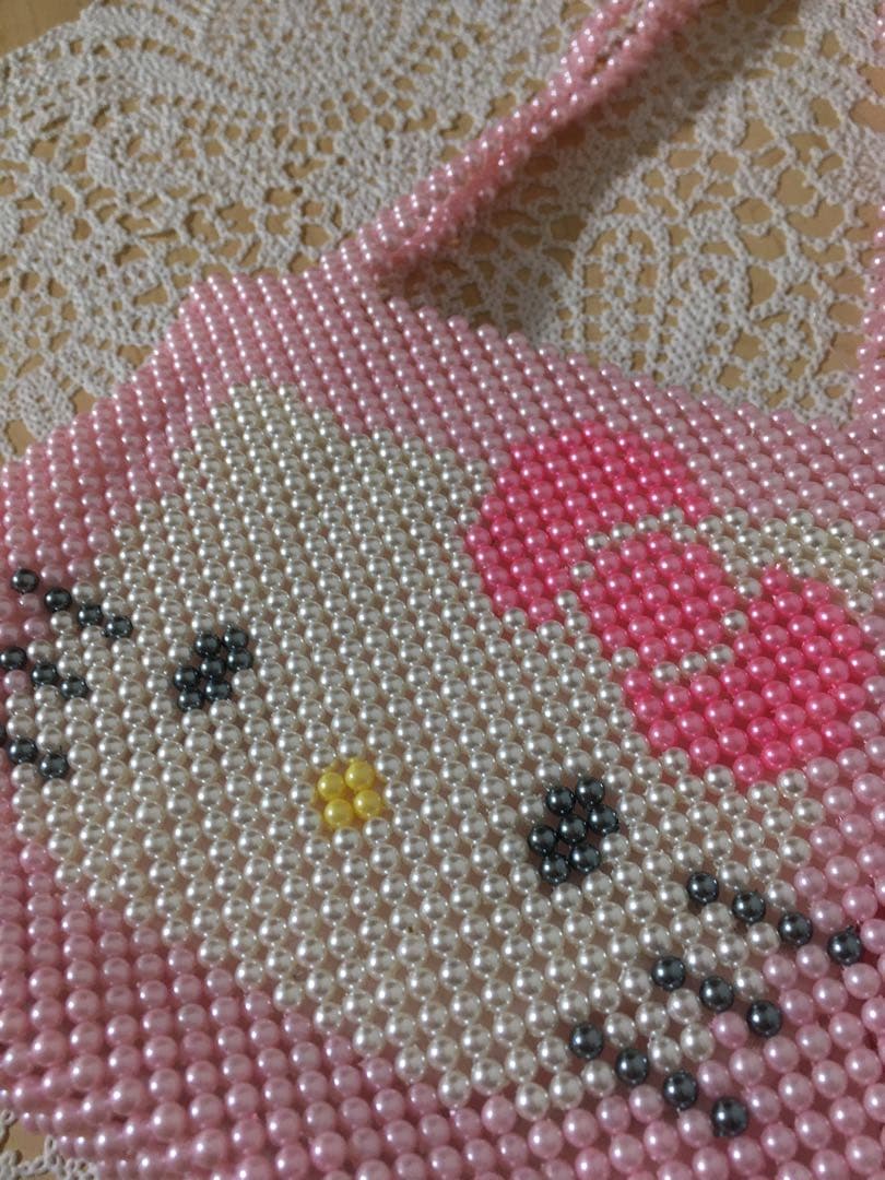 【新品未使用】〜レア品〜レトロハローキティ♡25周年パールビーズバッグ