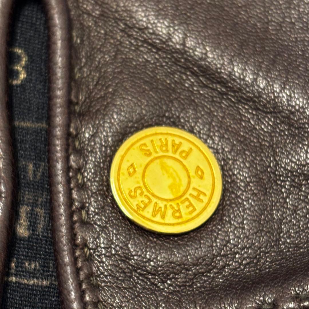 HERMES ブラウン レザー手袋