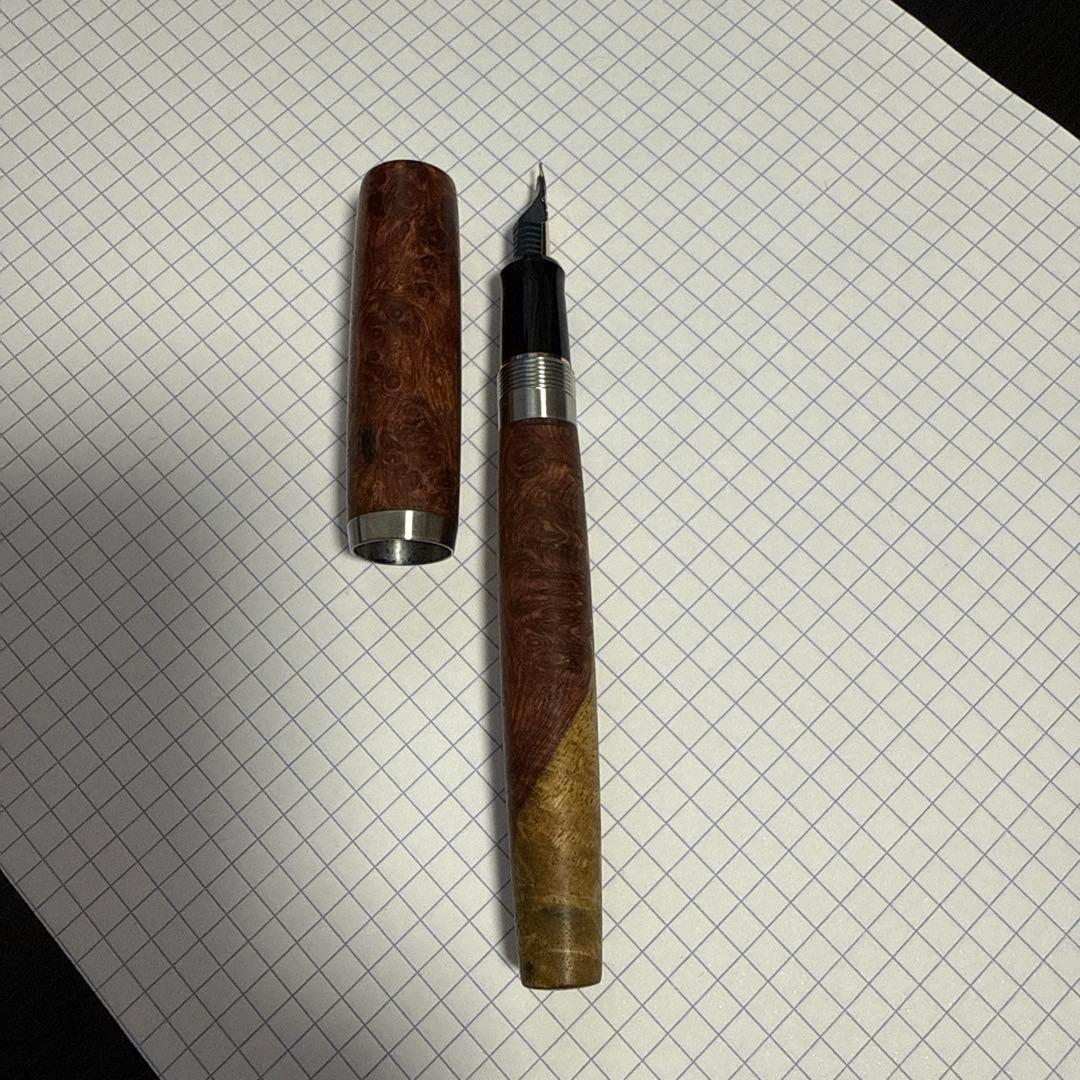 工房 楔　花梨瘤の万年筆(PILOTフォルカンk14ペン先付き)