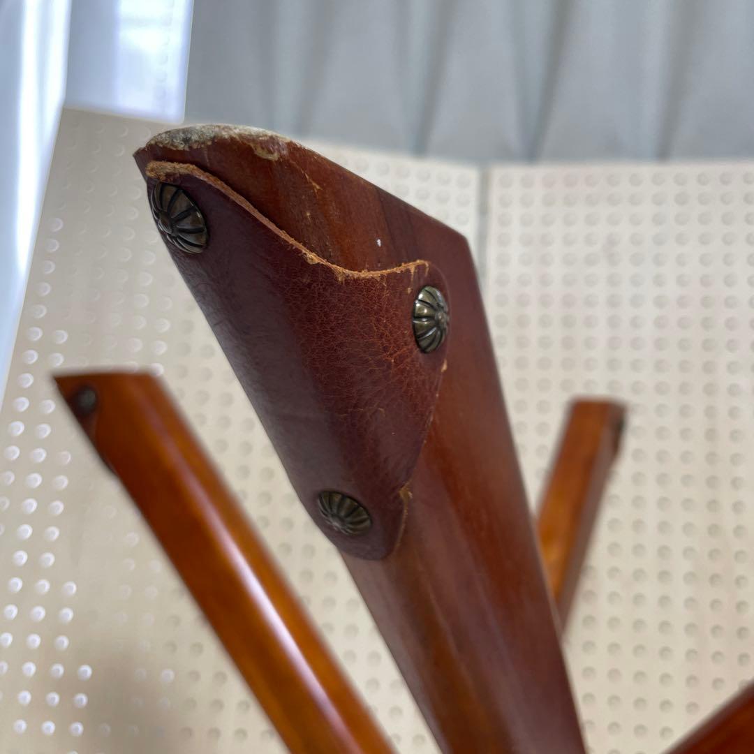 ハンティングチェア 4本足（希少） 折りたたみチェア 本革