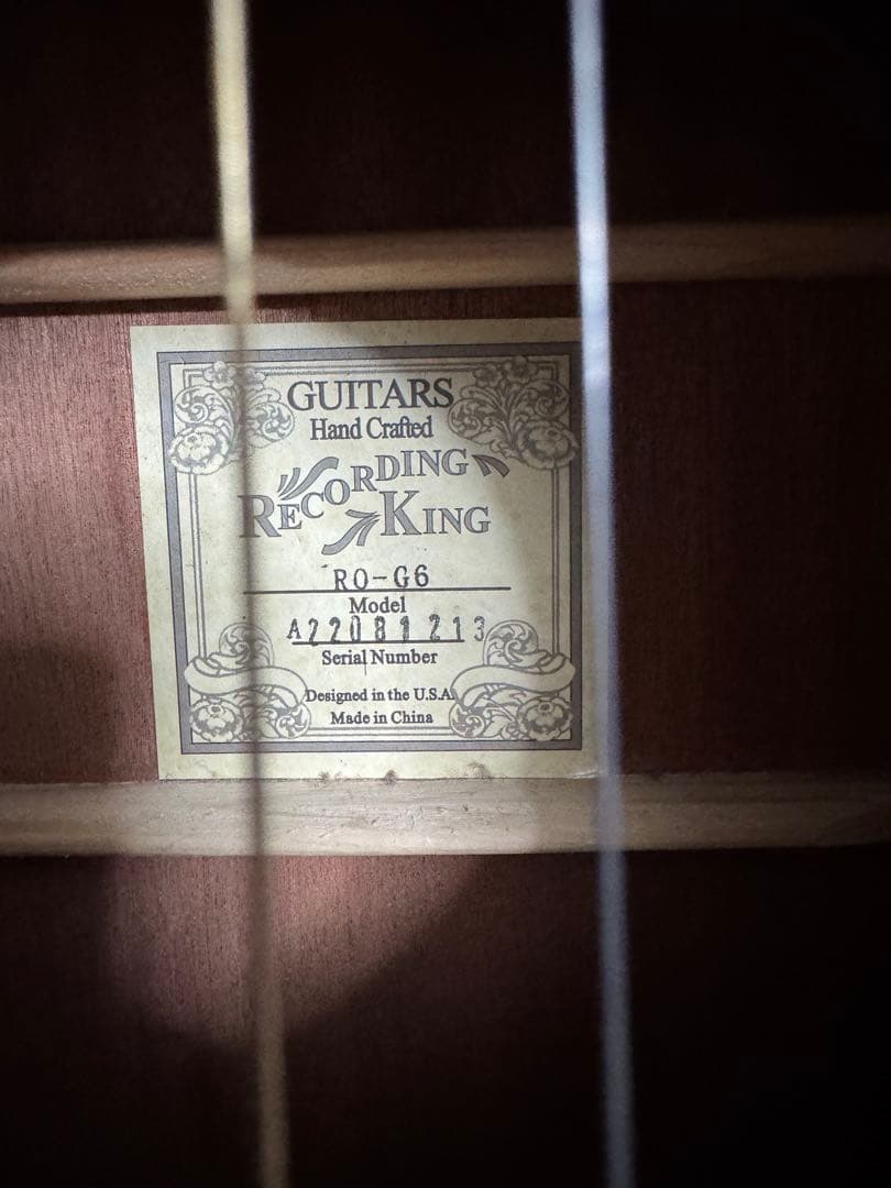 Recording King RO-G6スプルース単板トップ 弦高調整済み