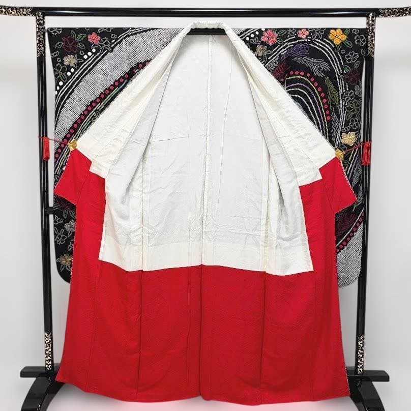 ちゃるる　総絞り　本振袖　金駒刺繍　友禅入り　花柄　黒色系　正絹　K505