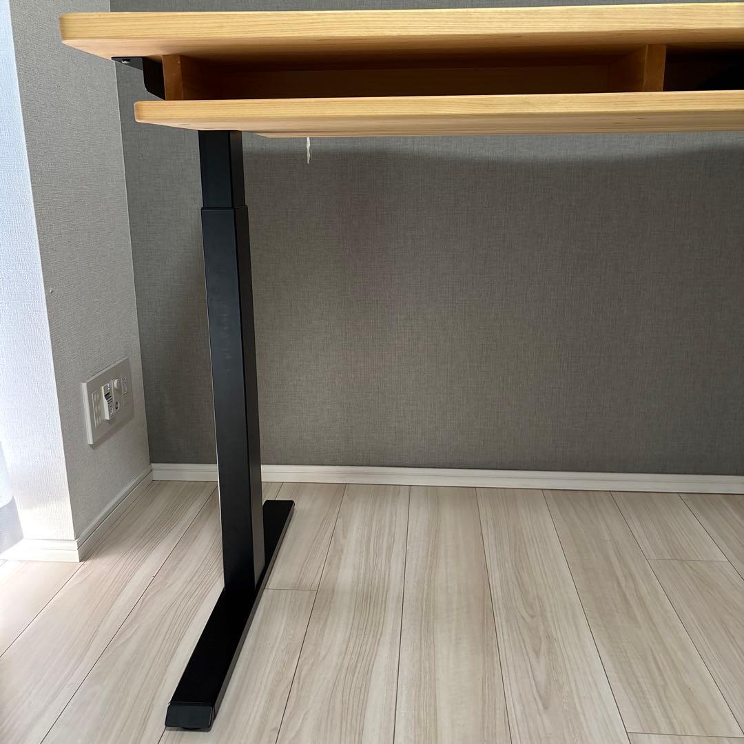 国産無垢材ヒノキ昇降デスク　キシル　N120