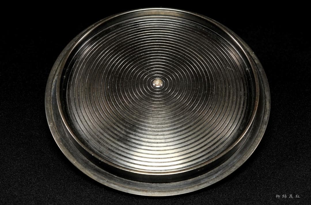 菊地政光 鵬雲斎好写 七宝筋釜 共箱 茶道具 南鐐摘 銀摘