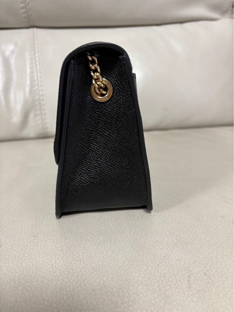 ＣＯＡＣＨ黒 レザー バッグ チェーンストラップ付き