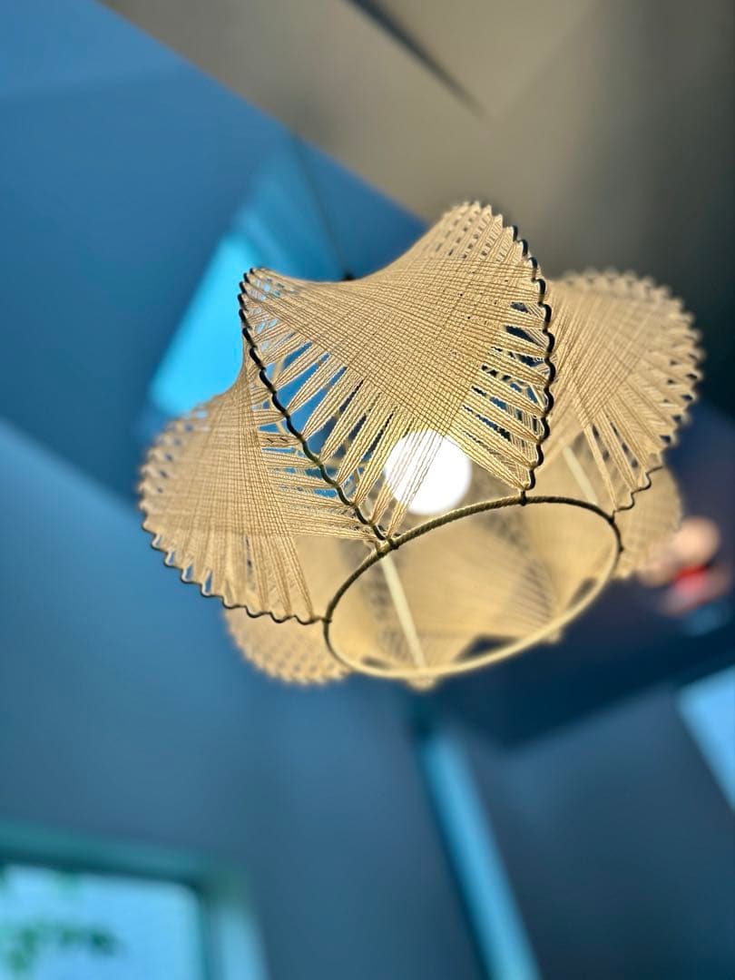 独60年代　EEA Leuchten パイン材と綿糸のヴィンテージ・ペンダント