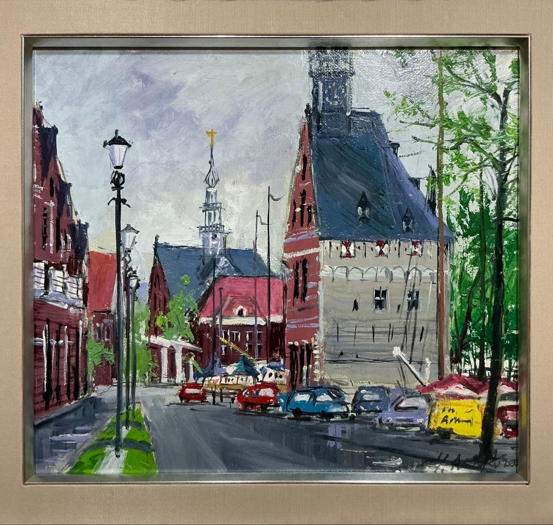 絵画・額縁・油絵・麻倉雄一郎・雨上がりのホールン・ボールドキャンバス(色紙)