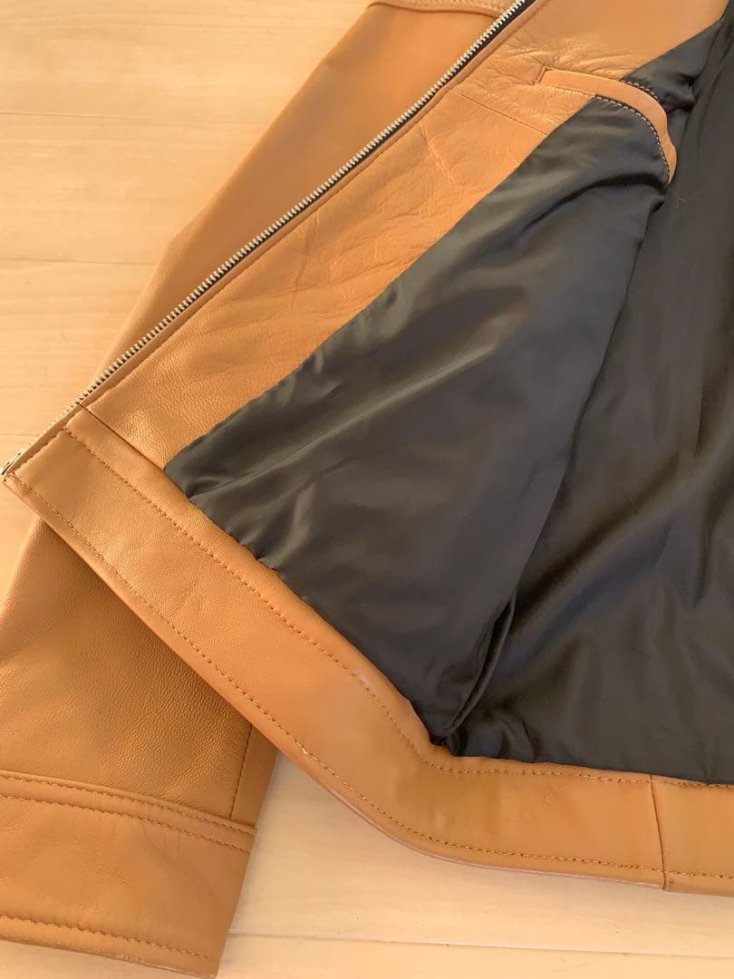 メンズビギ　【キャメル】シングルライダース 羊革 M　Rattle Trap