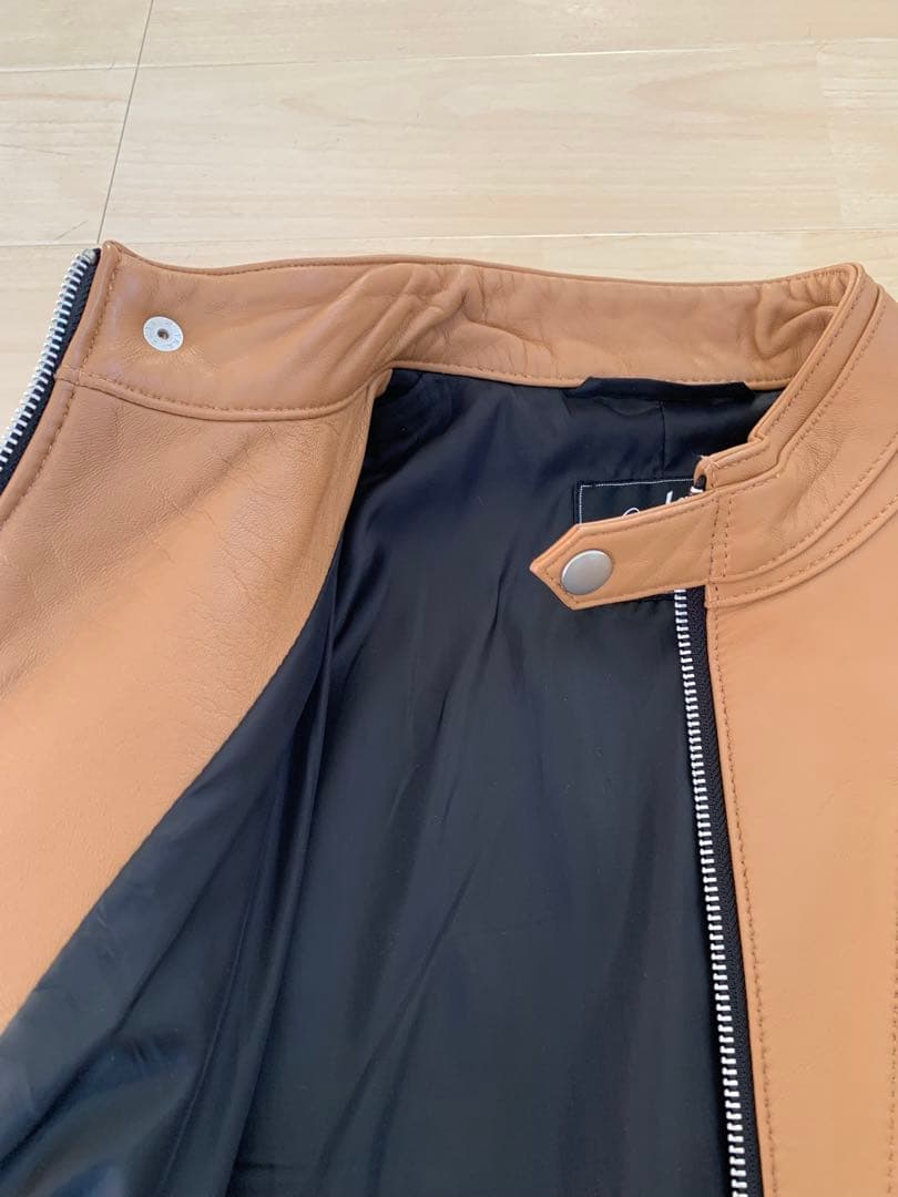 メンズビギ　【キャメル】シングルライダース 羊革 M　Rattle Trap