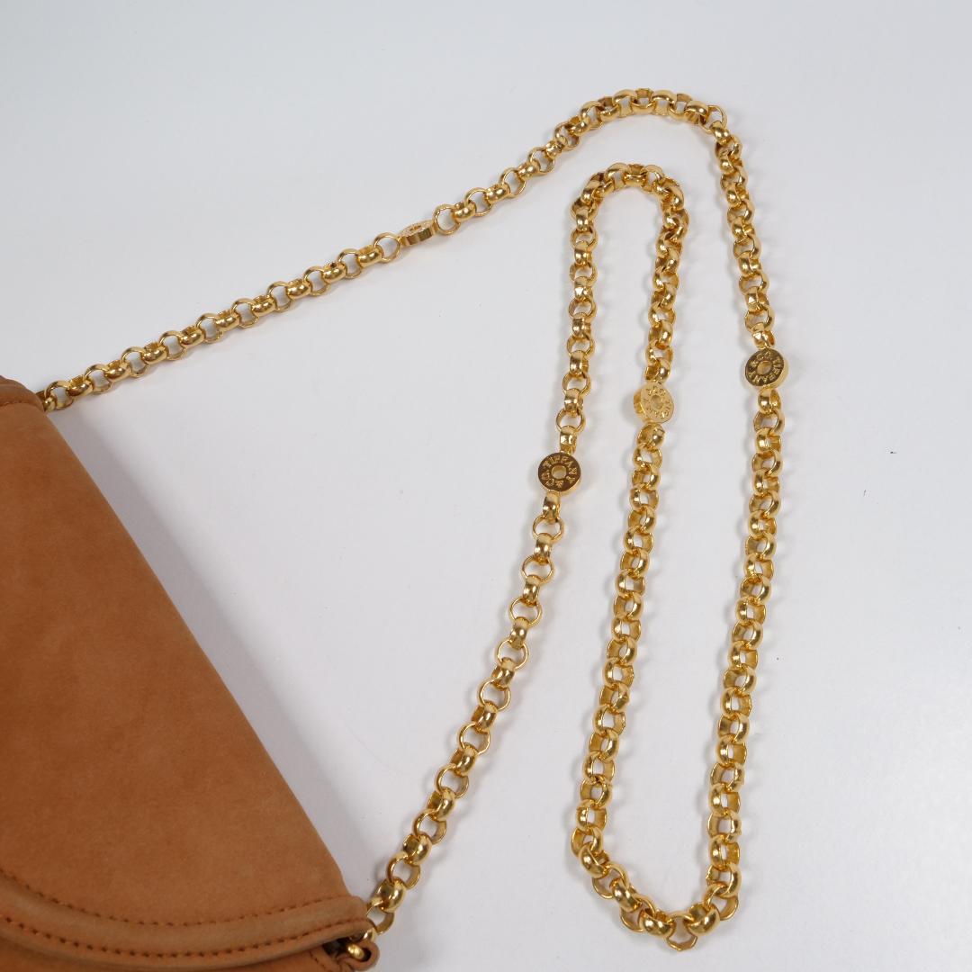 美品✨ティファニー チェーン ショルダーバッグ スエード サークルロゴ