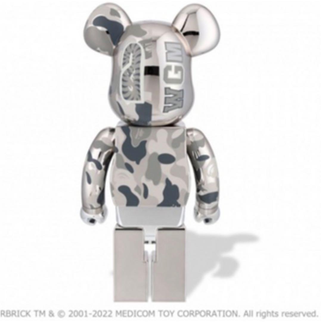 新品 ABC CAMO SHARK BE@RBRICK 1000% シルバー