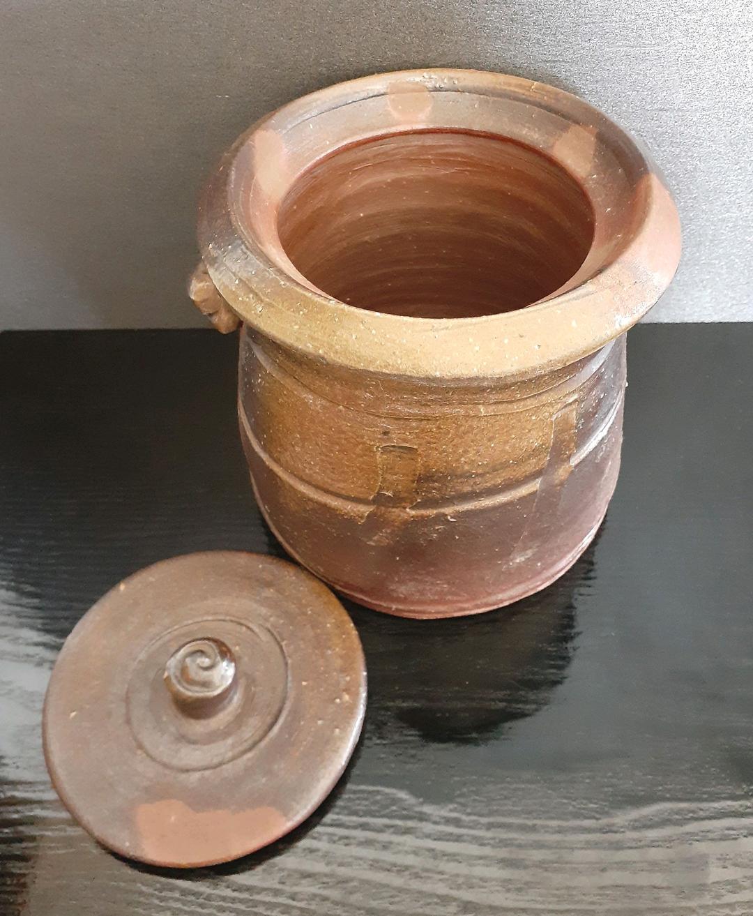 日本工芸会正会員　備前焼　【乗松俊行】造　矢筈口水指　共箱　共布　茶道具　茶器