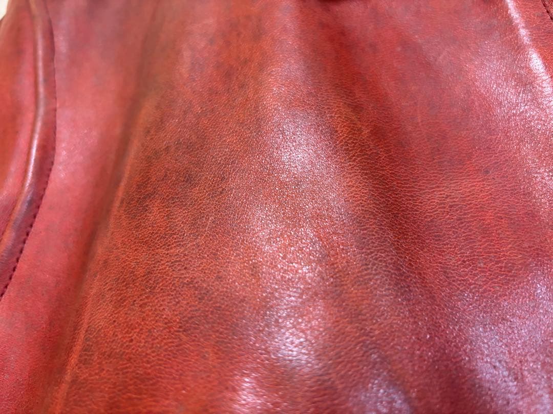 ハロルズギア　ライダースジャケット 赤　ホースレザー　馬革　定価10万円