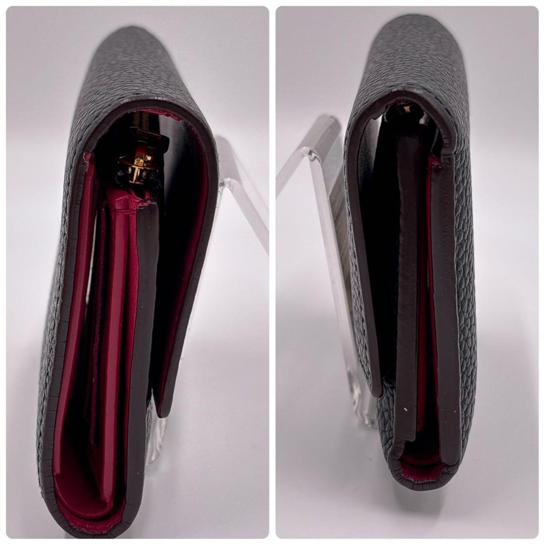 極美品 ルイヴィトン ポルトフォイユカプシーヌ 三つ折り ブラック M62157