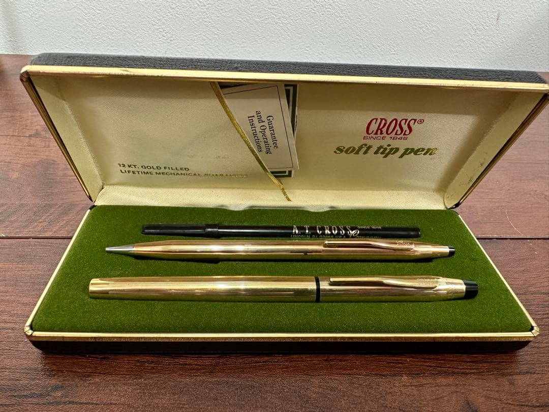 ★良品クロス12金張★ソフトチップペン＆鉛筆セット希少