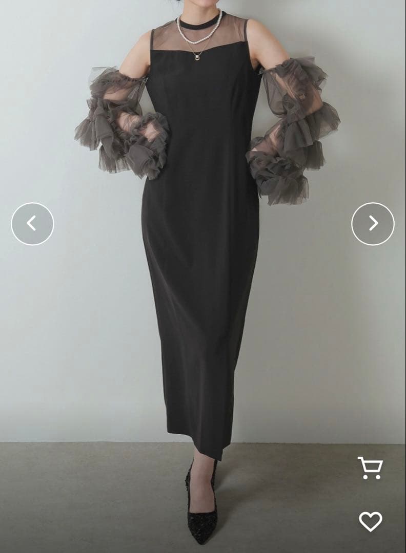 美品✨Kana カナ　チュールフリルスリーブ　Iライン 2way ドレス　M