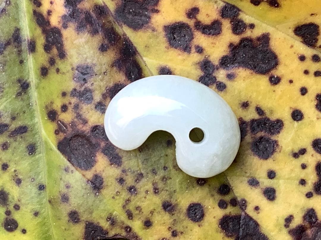 ✳純白氷肌‼️無垢の極上物　糸魚川翡翠勾玉　安価8800円卸し売り‼️ 鑑定鑑別書付