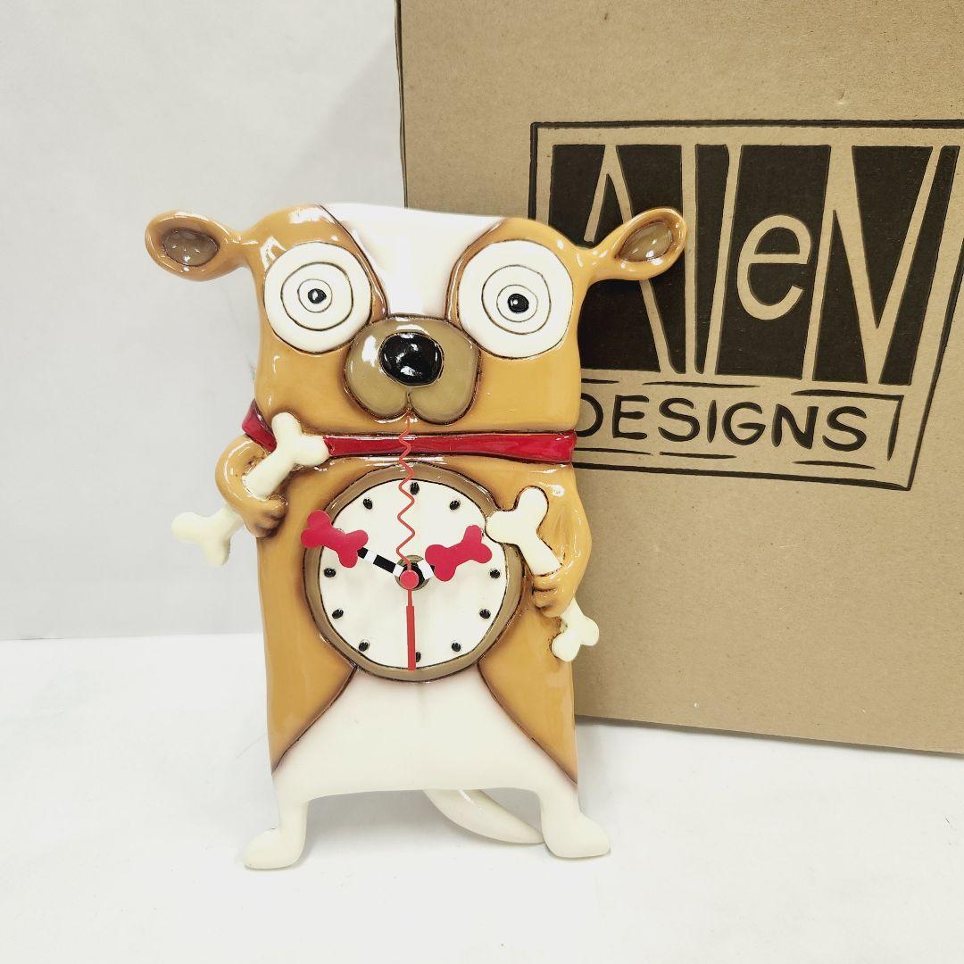 アレンデザインスタジオ 陶器製 壁掛時計 Allen DESIGNS 犬 北欧