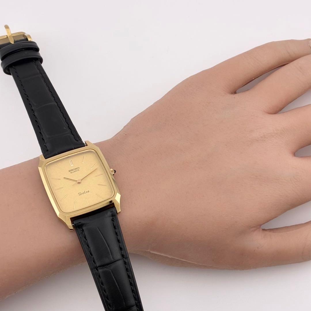 【美品/電池交換済】SEIKO　DOLCE　腕時計　ゴールド　7731-5040