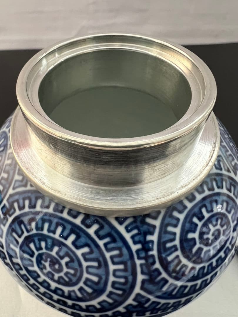 染付章魚唐草濃 小茶壺 舘林 源右衛門 煎茶道具