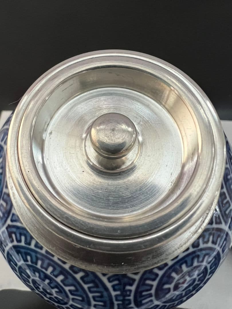 染付章魚唐草濃 小茶壺 舘林 源右衛門 煎茶道具