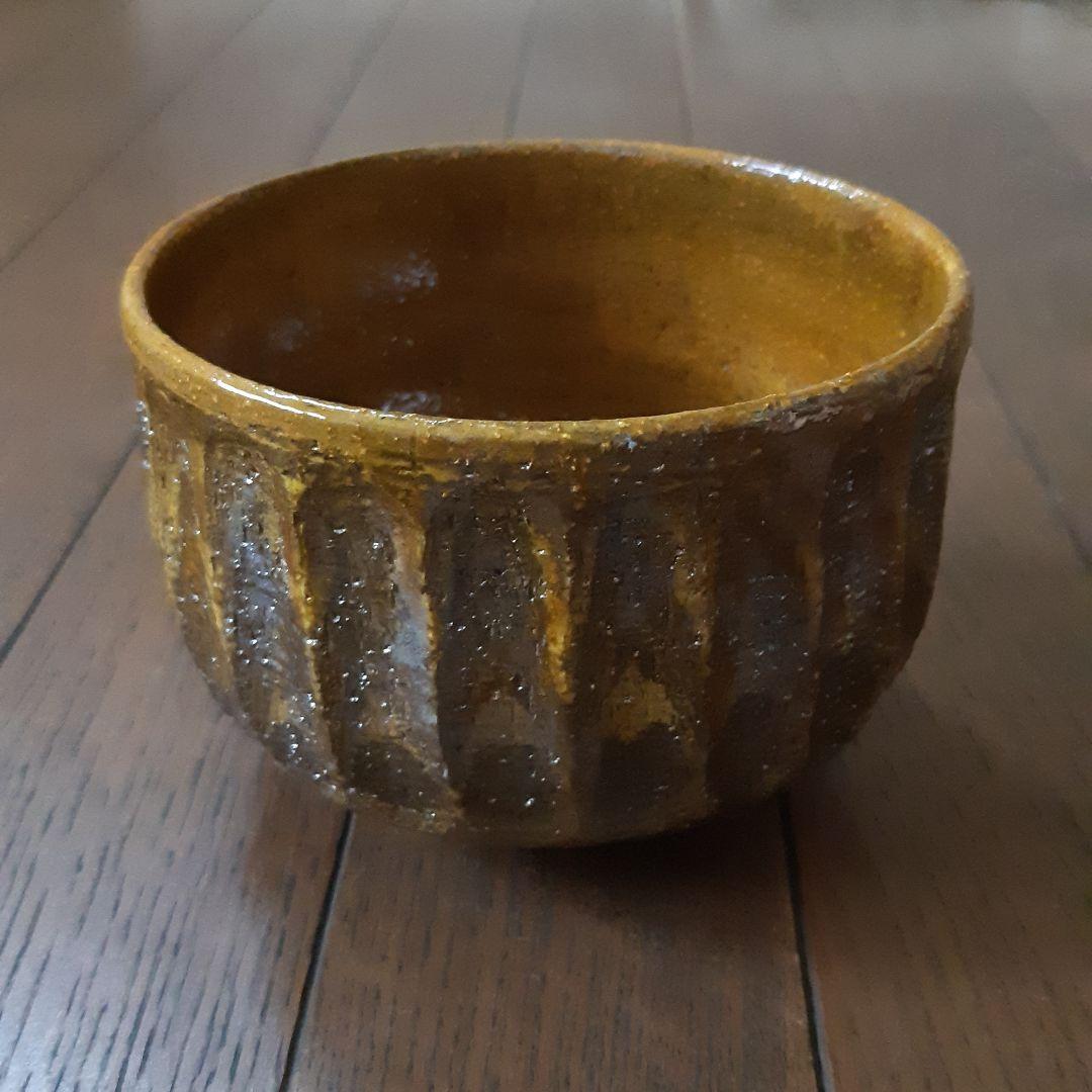 お値下げ 九谷焼 九谷伝次郎作 抹茶茶碗 力強い作品