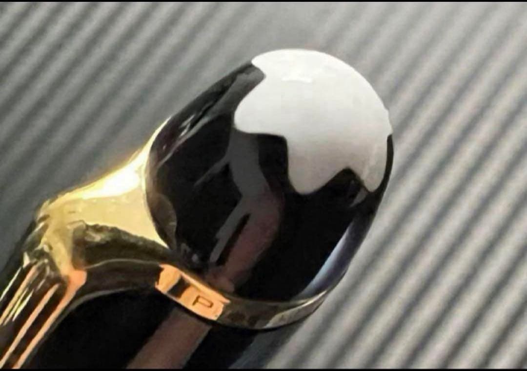 極美品 モンブラン 144 万年筆 M 中字 中白 ブラック×ゴールド