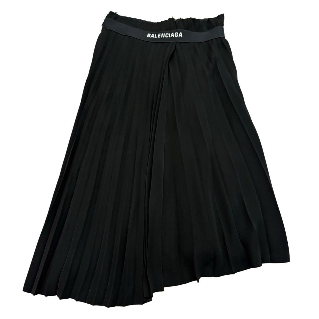 バレンシアガ 正規 ロゴプリーツスカートBALENCIAGA