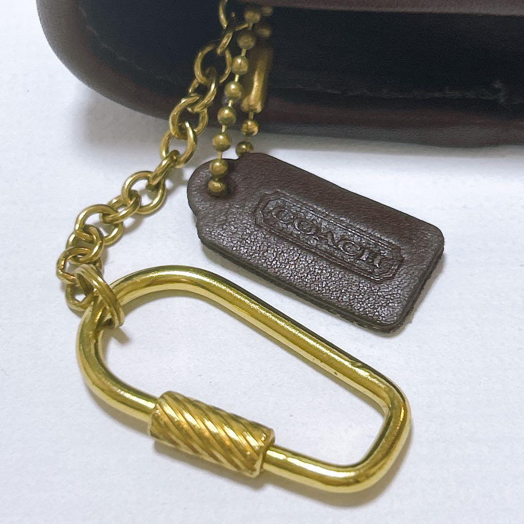 COACH✨オールドコーチ ケース キーリング付き レザー ダークブラウン