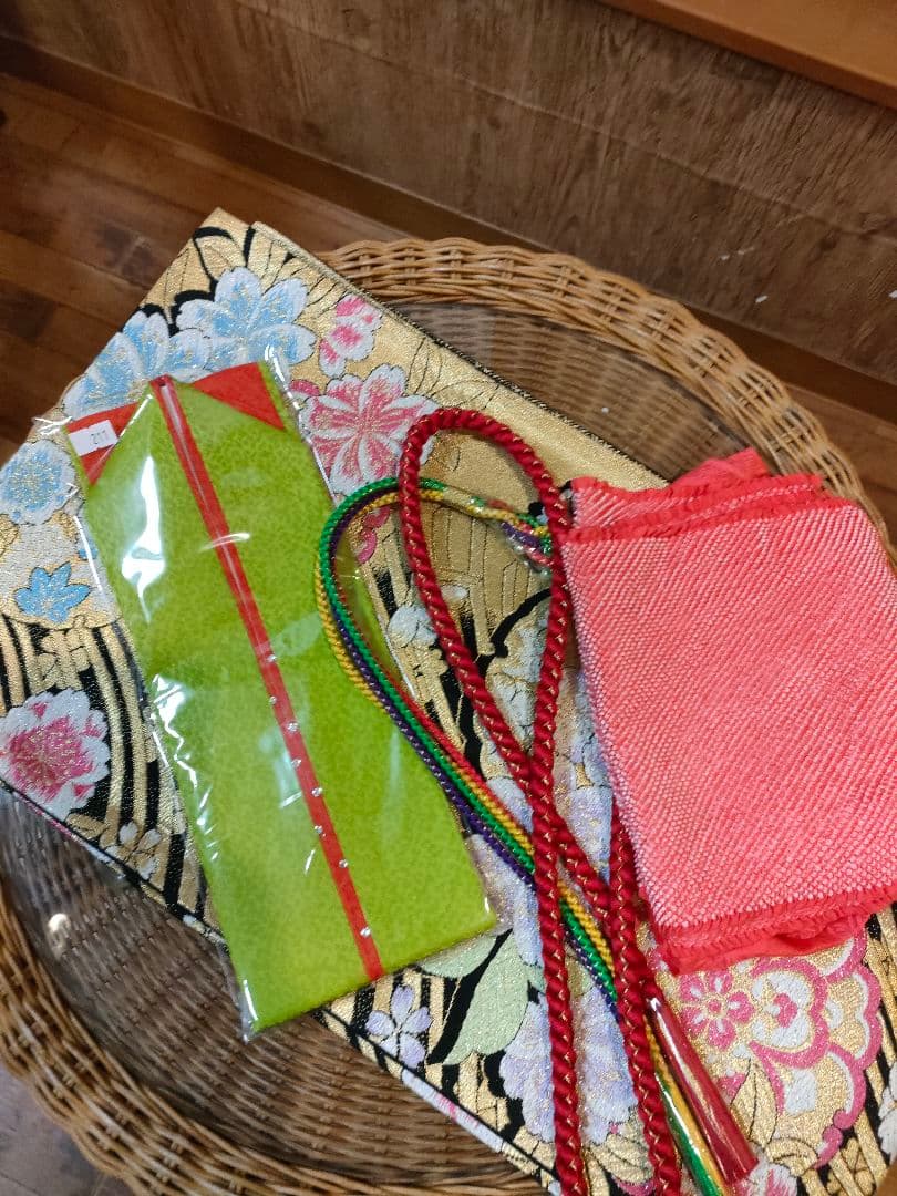 【大特価】振袖　古典柄　緑系　袋帯　その他セット