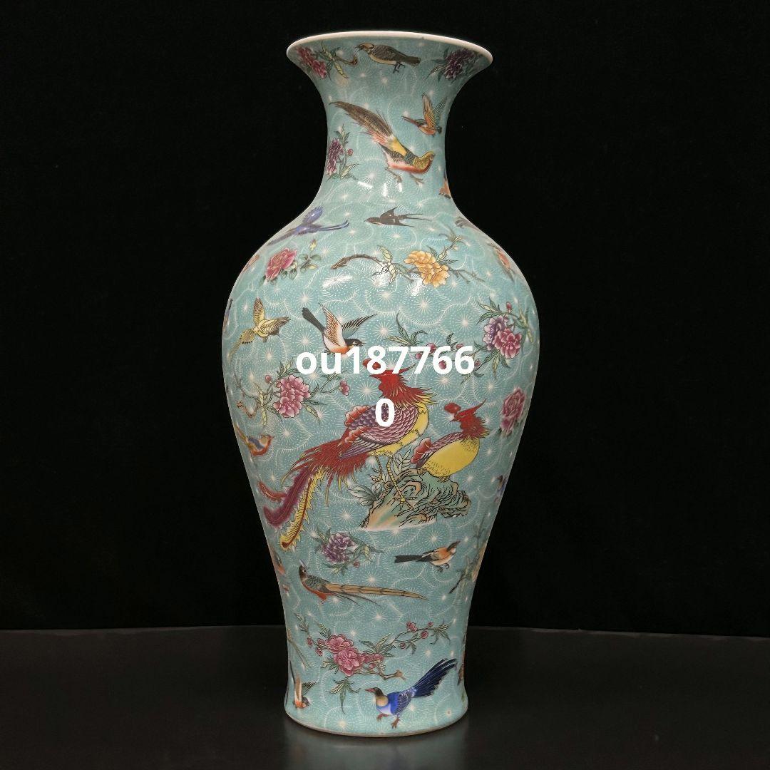 百鸟朝凤大花瓶 景徳鎮 陶磁器 装飾品 現代工芸品 美術品 置物