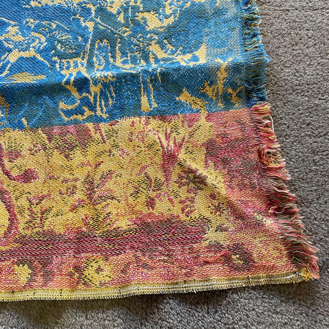 ゴブラン織 槍を持った騎士 ラグ タペストリー アンティーク ビンテージ