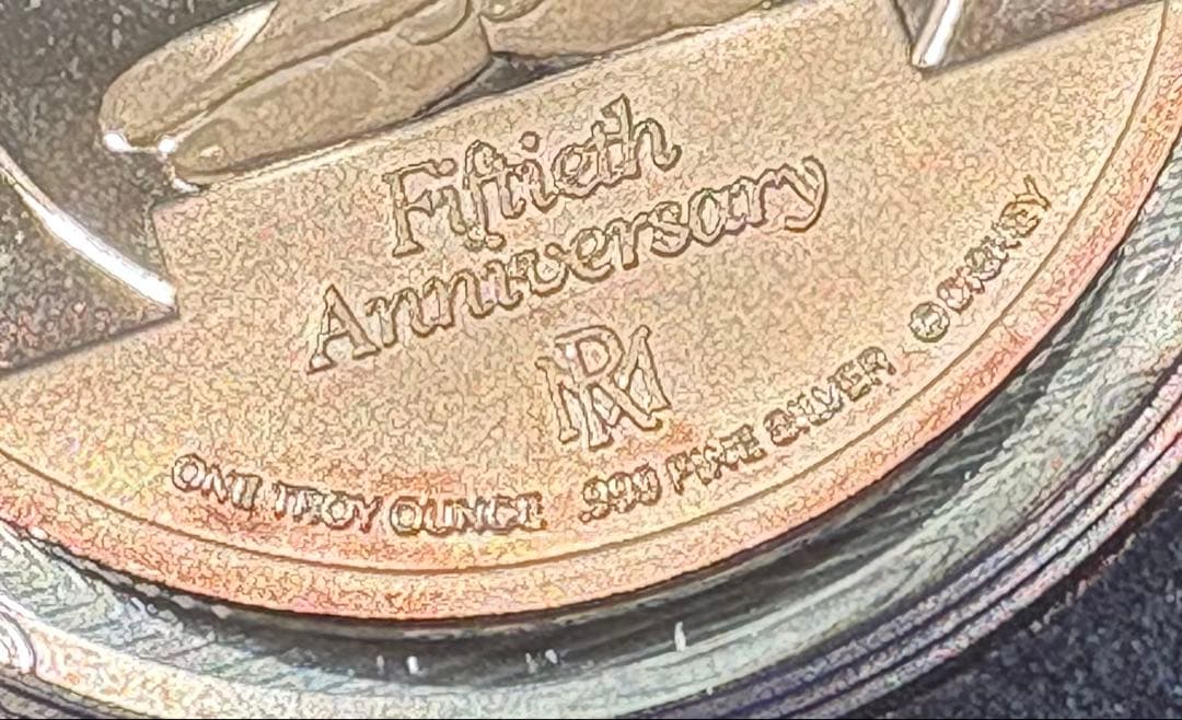 純銀　1オンス 31.1gファンタジア50周年記念メダリオン　プルーフ