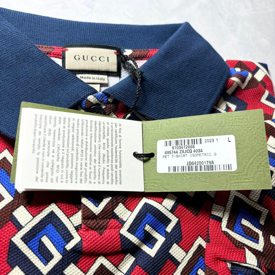 新品 グッチ G ジオメトリック ドッグ Tシャツ ドッグウェア モノグラム L