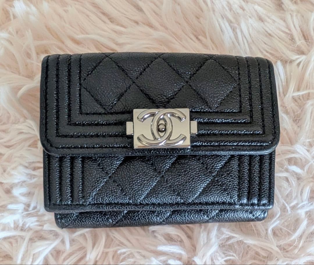 ちっとCHANEL シャネル ボーイシャネル 三つ折り財布 コンパクト