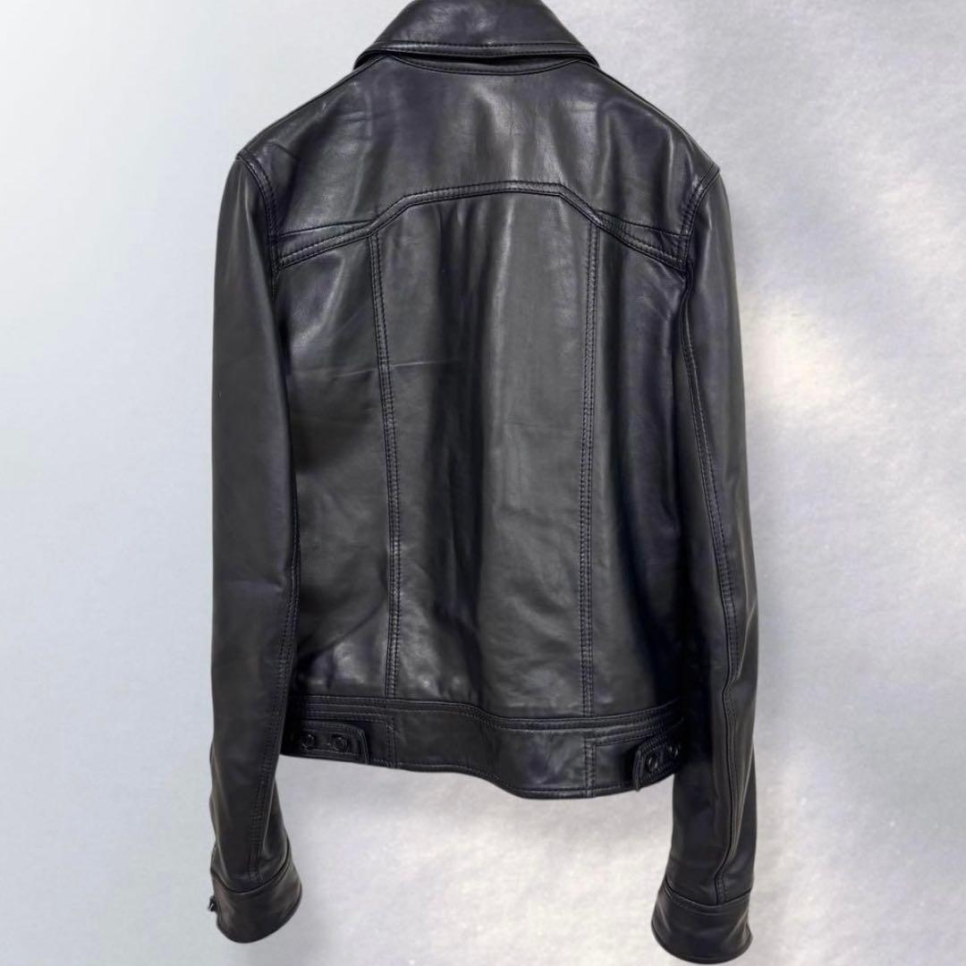 スタッドオム レザージャケット ライダース 4ポケット ジップアップ