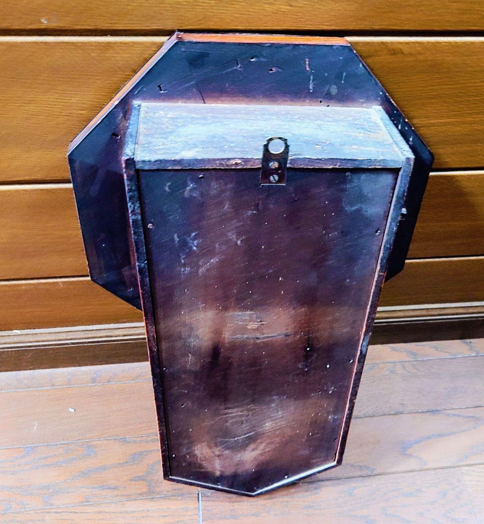 〈完動・美品〉小型八角合長ゼンマイ振り子時計　アンティーク古時計