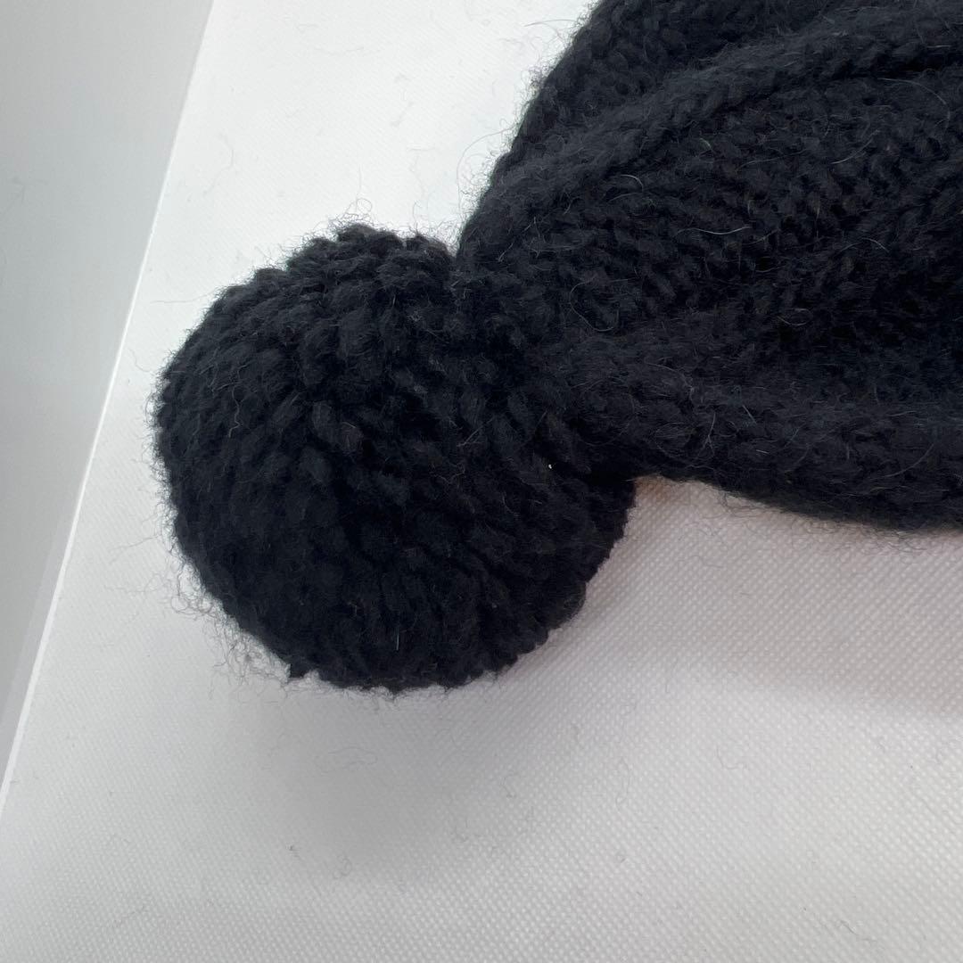 ★モンクレール ケーブル編みニット帽 ブラック 正規品 美品