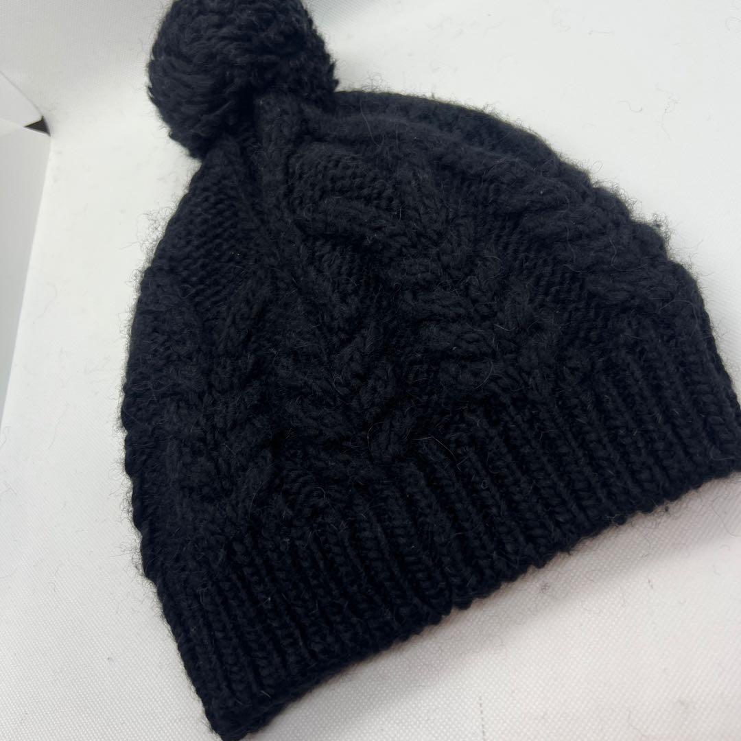 ★モンクレール ケーブル編みニット帽 ブラック 正規品 美品