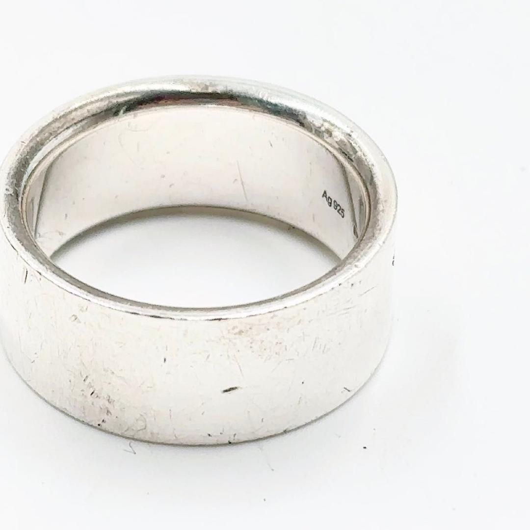 グッチ　GUCCI リング　ロゴ　黒文字　筆記体　約16号